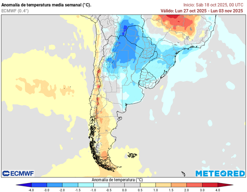 mapa de anomalía de temperatura. mapa de anomalía de temperatura.