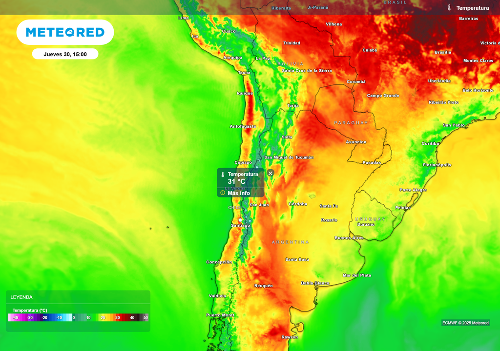 mapa de temperatura.