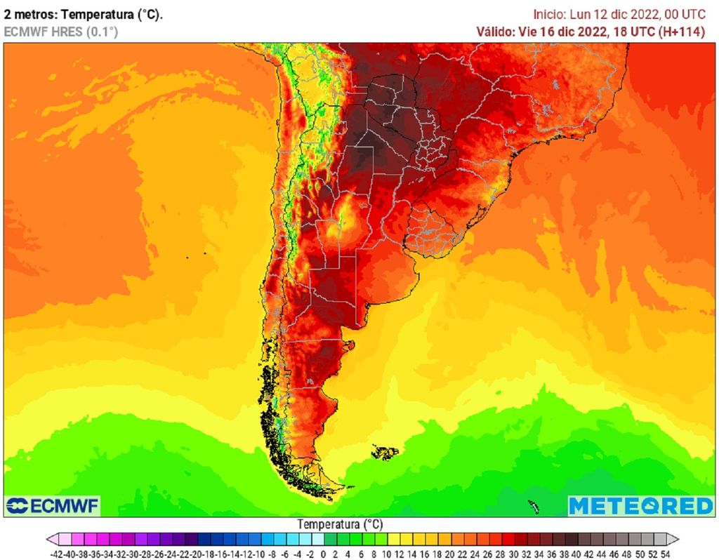Temperaturas previstas; modelo ECMWF Temperaturas previstas; modelo ECMWF