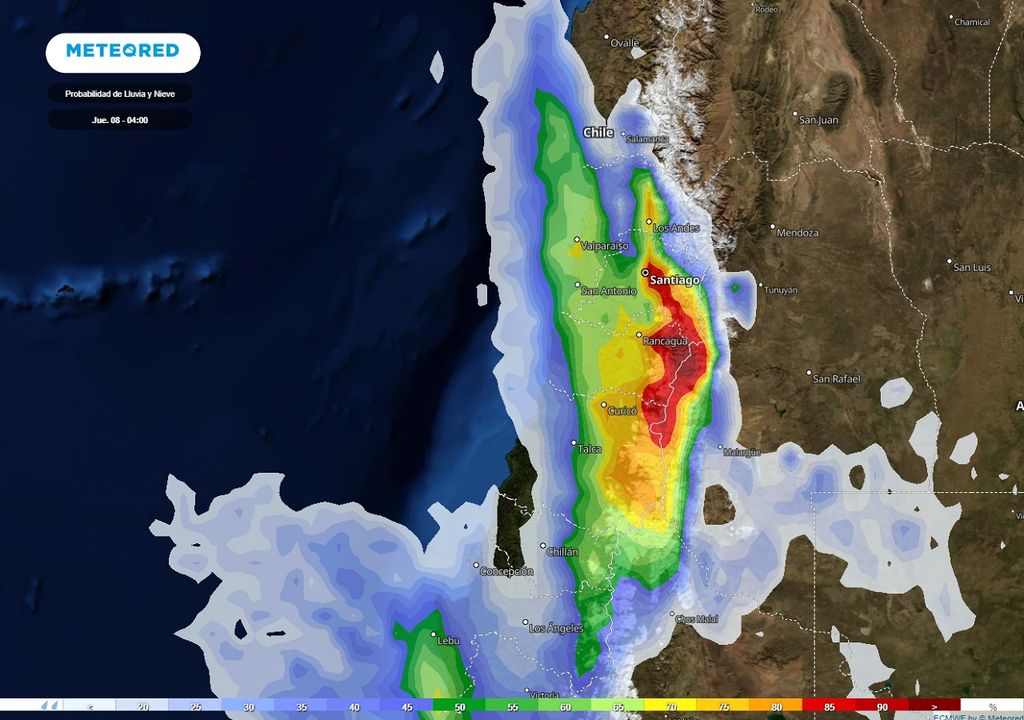 Probabilidad de precipitaciones; modelo ECMWF Probabilidad de precipitaciones; modelo ECMWF