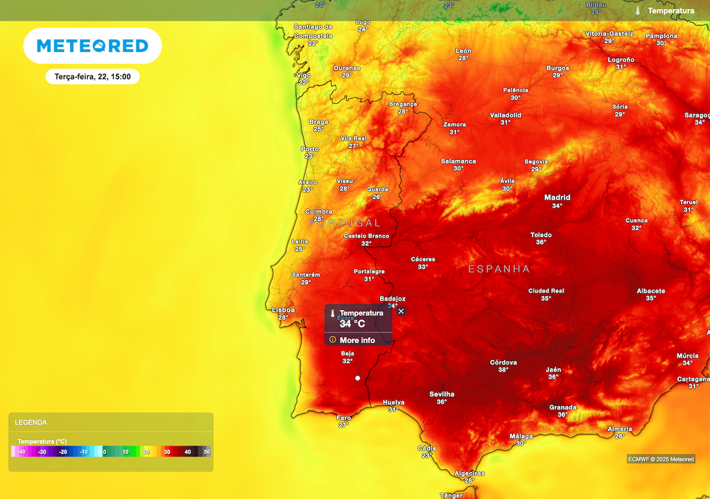 Temperaturas sobem, com 34 ºC no interior alentejano. Temperaturas sobem, com 34 ºC no interior alentejano.