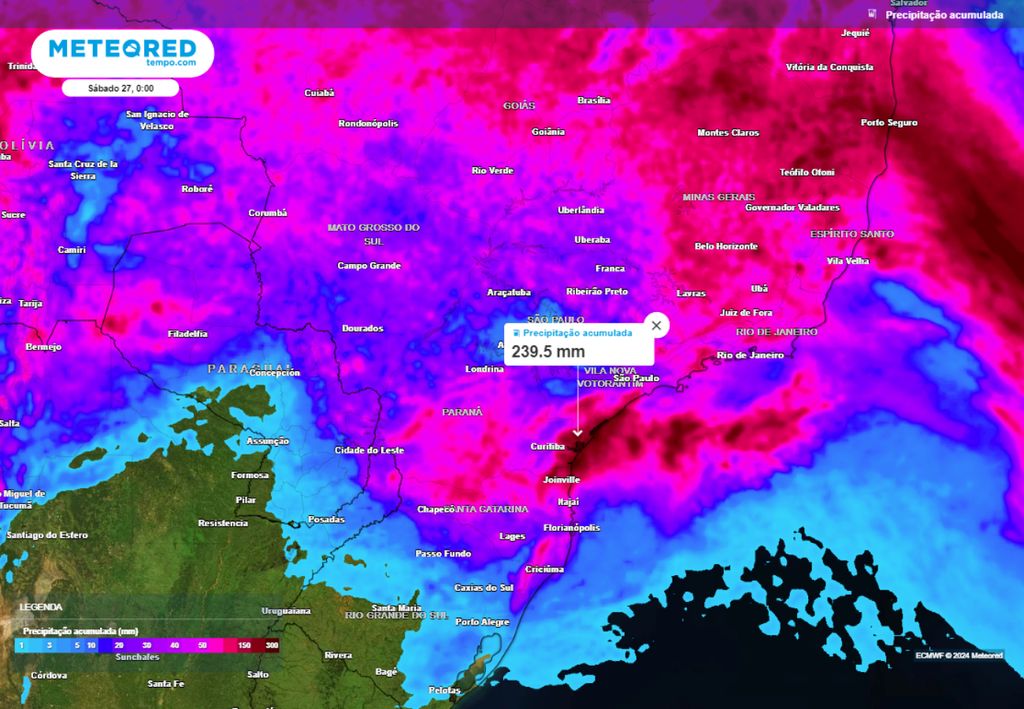 alerta de chuvas volumosa