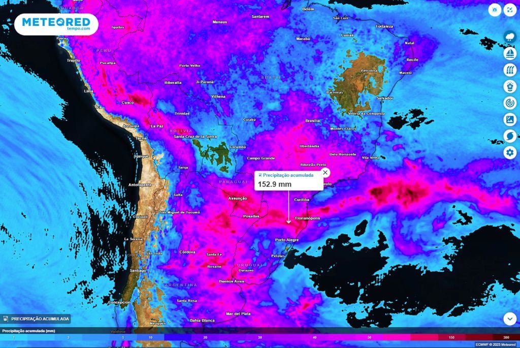 alerta de chuvas volumosas e tempestades