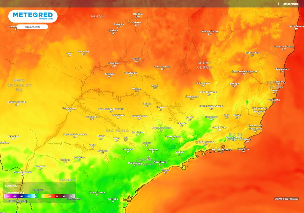 onda de frio no Sudeste