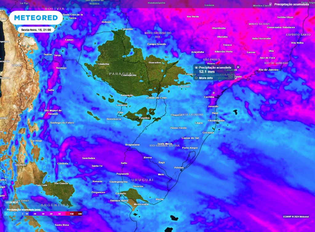 frente fria na região sul