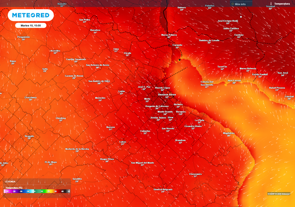 El martes en la tarde se darían las marcas térmicas más altas de la semana en Buenos Aires.