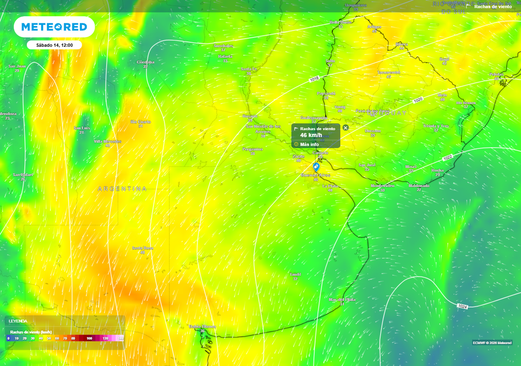 Se esperan condiciones bastante ventosas en el AMBA para el próximo viernes y sábado.