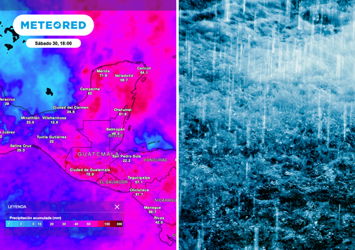 Semana con lluvias intensas y posibles inundaciones en la Pen&iacute;nsula de Yucat&aacute;n
