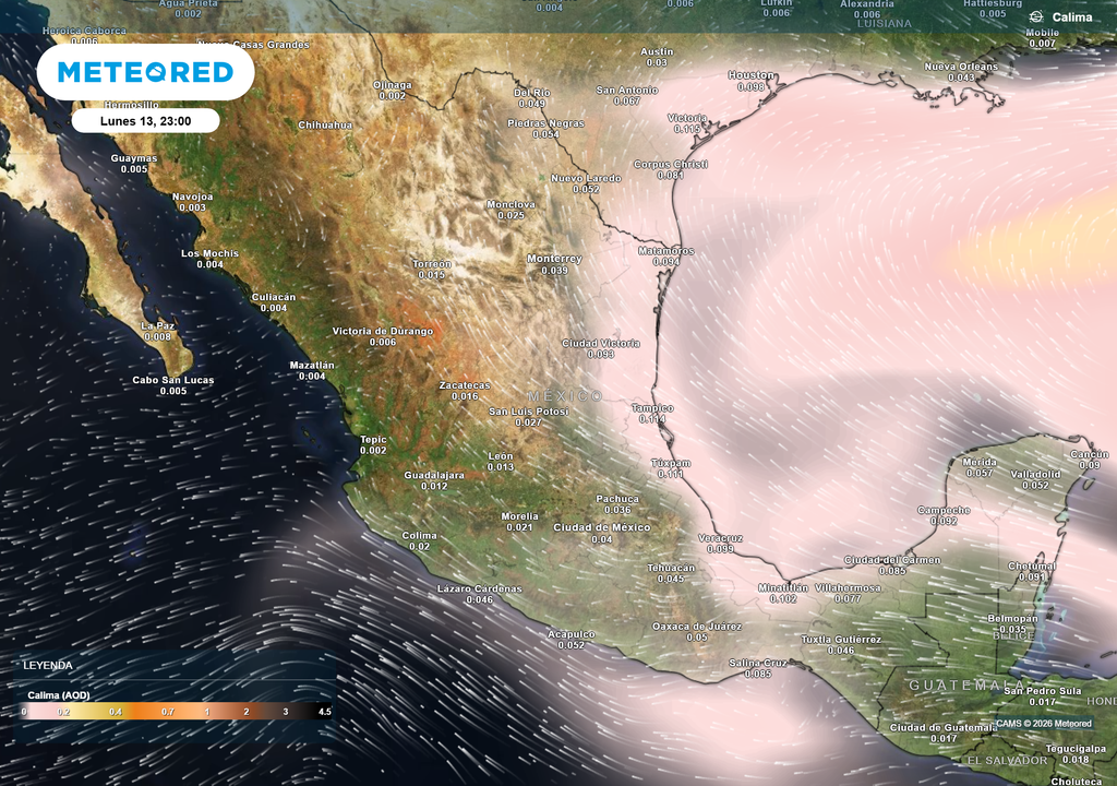 Polvo del Sahara estará en México Concentraciones moderadas cubrirán iniciando la semana el Golfo de México, llegando hasta la región centro y Pacífico sur, disminuyendo lluvias.