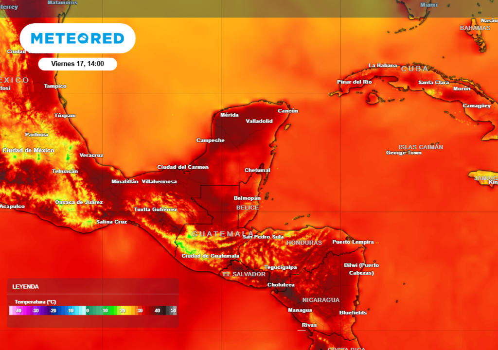 Calor Se prevé calor de más de 40 °C en la Península de Yucatán.
