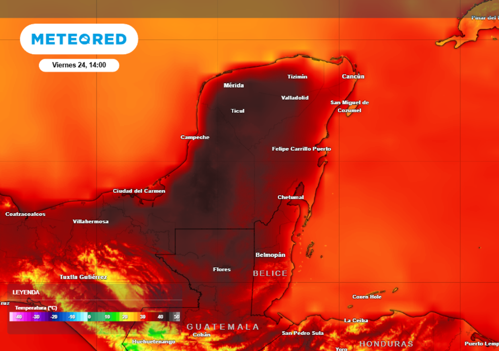 Se espera que para este fin de semana, el calor alcance o supere los 42 °C, en la península de Yucatán.