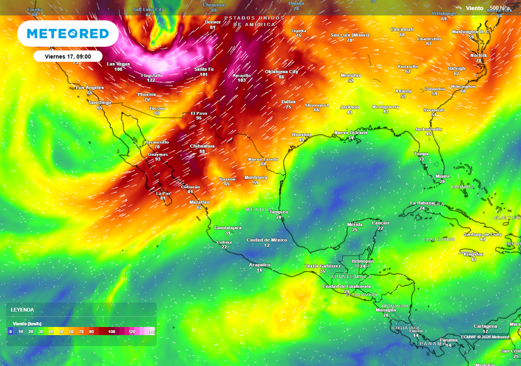 Un anticiclón estará extendido sobre el país esta semana, incrementando calor y disminuyendo lluvias; el fin de semana regresan tormentas intensas por nuevo frente frío ya aire polar.
