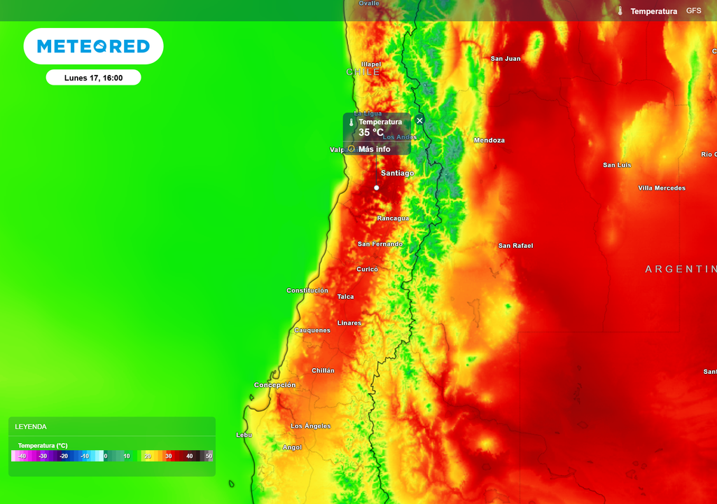 mapa de temperatura.