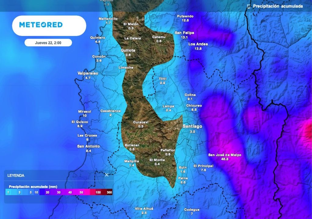 precipitación acumulada (modelo del ECMWF) precipitación acumulada (modelo del ECMWF)