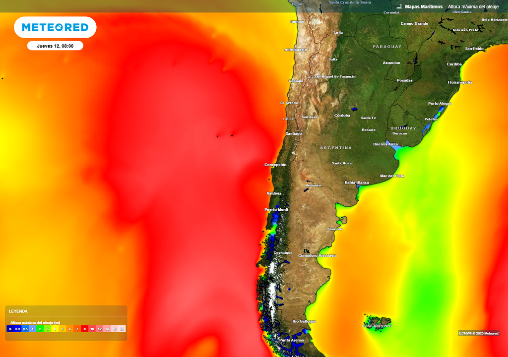 altura máxima de olas
