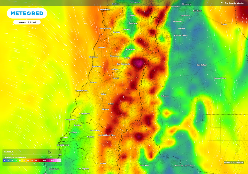 ráfagas de viento previstas