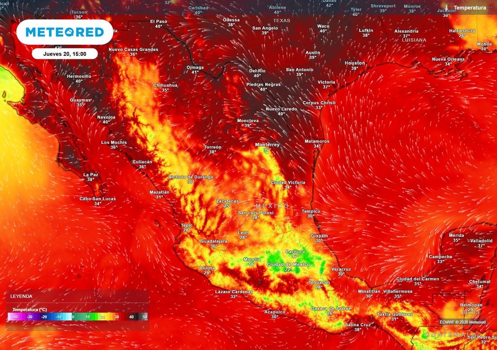 Pronóstico de temperaturas en grados Celsius Condición típica de verano persistirá con calor de 35-45 °C en costas y planicies del país, resaltando el norte. El Altiplano se refrescará con las lluvias.