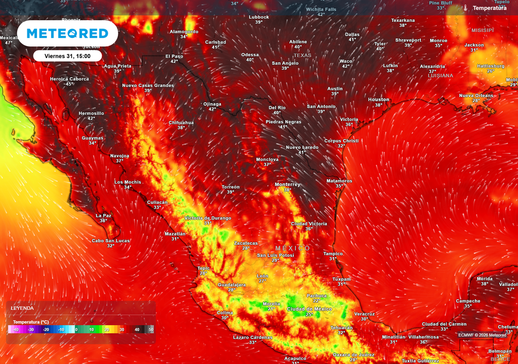 Extremo calor se mantendrá en todo el norte con 35-45 °C, superando el rango en frontera noroeste con Estados Unidos. El Altiplano volverá a refrescarse.