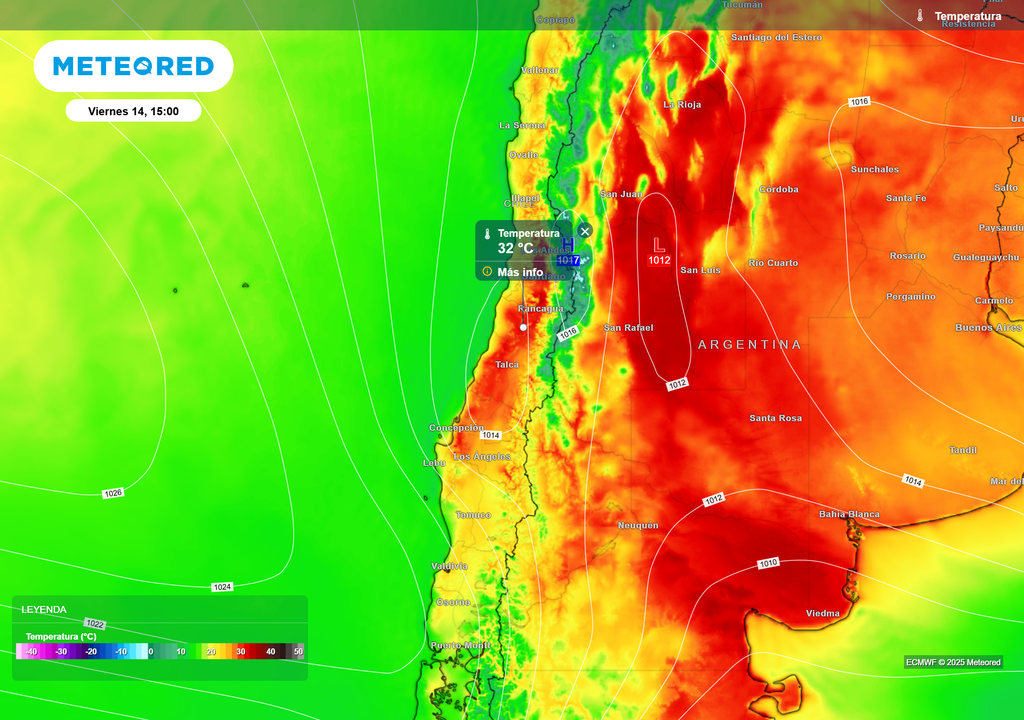 mapa de temperatura.
