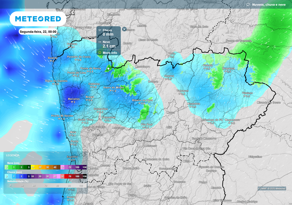 chuva e neve prevista