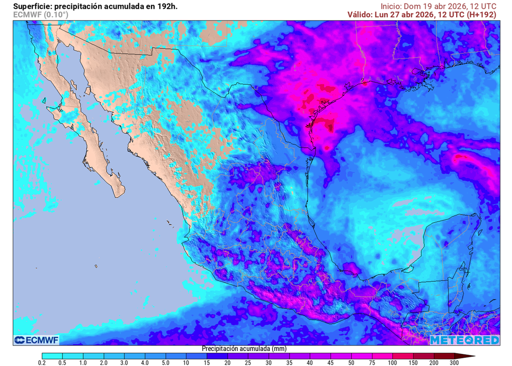 Lluvias y tormentas estarán en el inicio de semana sobre el noreste, occidente, centro y sur del país con eventos intensos y granizadas superando 50 mm.