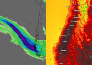 Semana extrema en Chile: temperaturas hasta 40°C, mientras un río atmosférico hará que llueva más de 200 mm