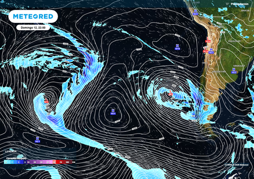 Semana full lluvia en Chile centro-sur: sistemas frontales con r&iacute;o atmosf&eacute;rico se aproximan entre &Ntilde;uble y Los R&iacute;os