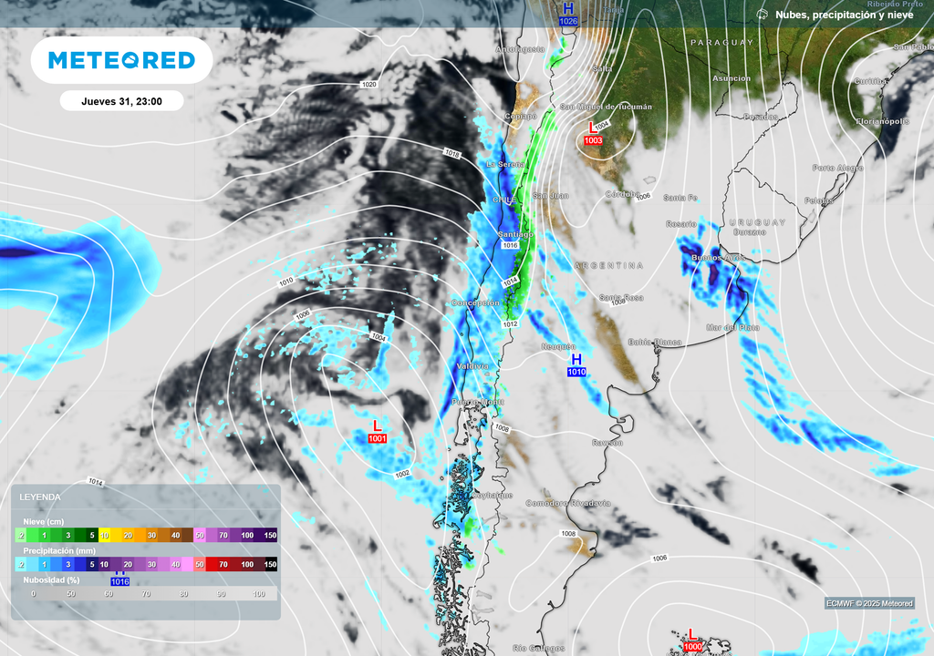mapa de lluvia y nieve.