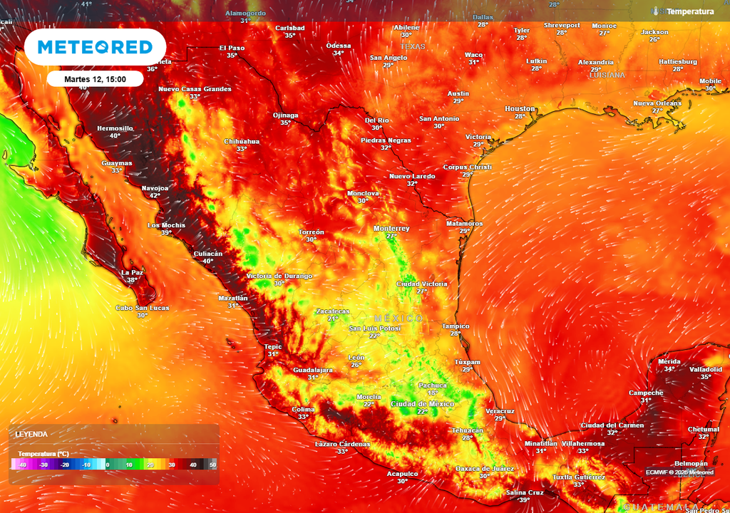 El fresco dominará el Altiplano, especialmente del Bajío al Valle de México con 15-25 °C, disminuyendo el calor en el noreste, oriente a los 25-35 °C; intenso calor seguirá noroeste y sureste.