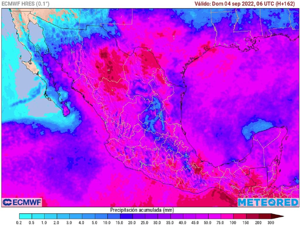 Modelo ECMWF - Acumulado de lluvias