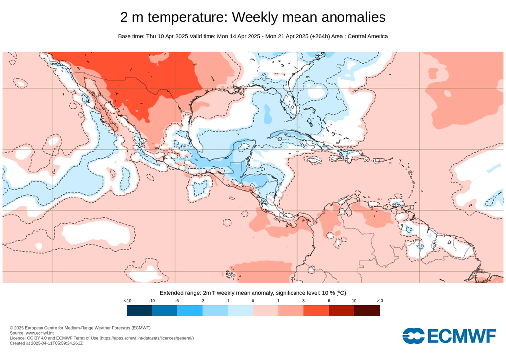 Anomalía de temperaturas en grados Celsius Anomalía de temperaturas en grados Celsius