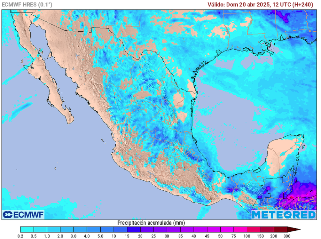 Pronóstico de lluvias acumuladas en milímetros Pronóstico de lluvias acumuladas en milímetros