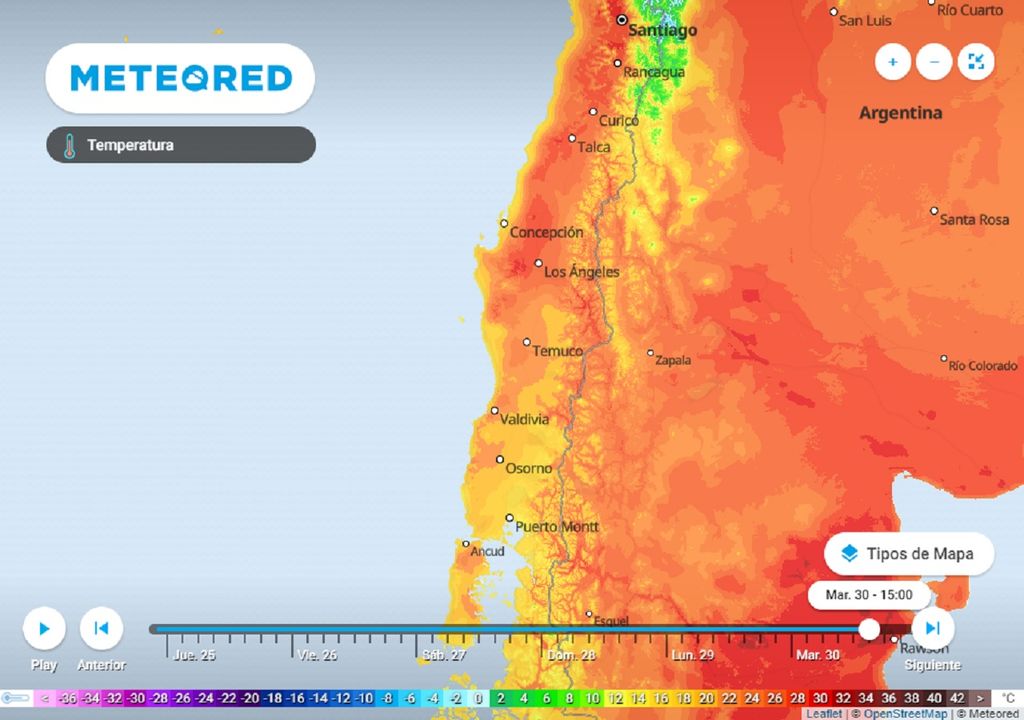 Temperatura prevista modelo ECMWF Temperatura prevista modelo ECMWF