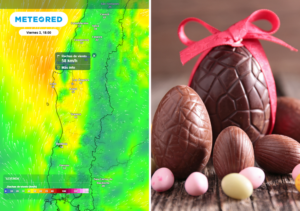 Pronóstico de Meteored para Semana Santa en Chile centro-sur En algunas regiones de la zona centro-sur de Chile tendrán que esconder los huevitos de chocolate dentro de la casa.