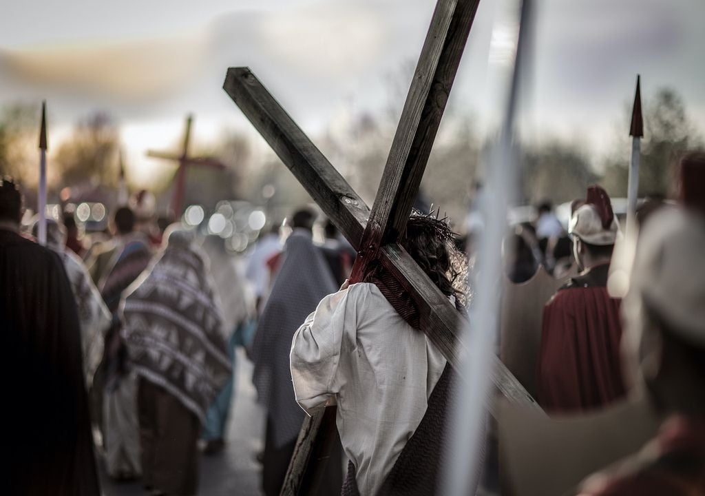 Viacrucis realizado en Iztapalapa