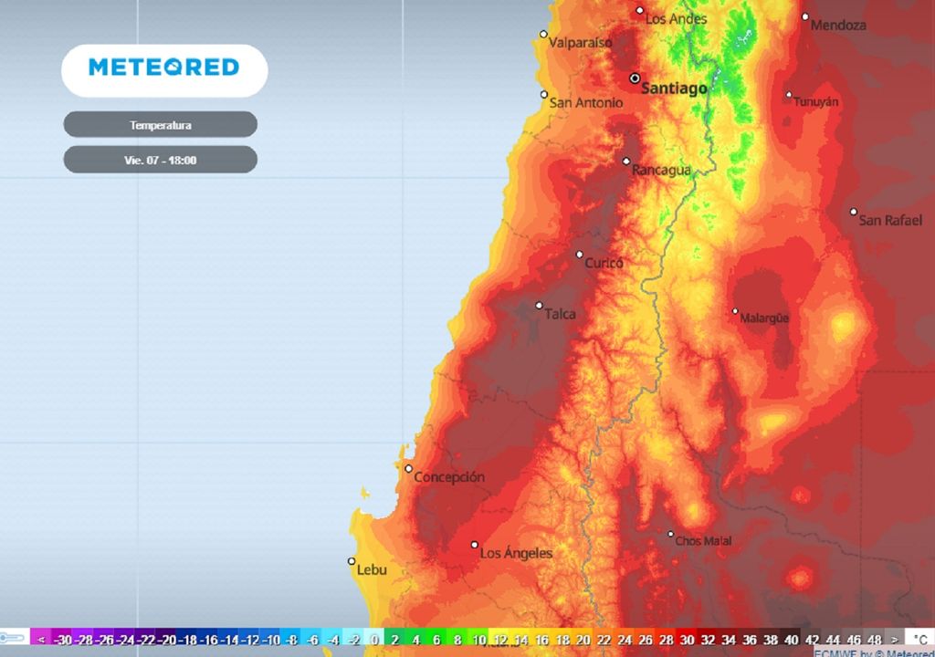Temperaturas previstas; modelo ECMWF Temperaturas previstas; modelo ECMWF