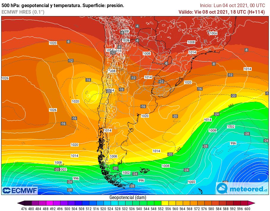 Modelo ECMWF; carta de altura; baja segregada
