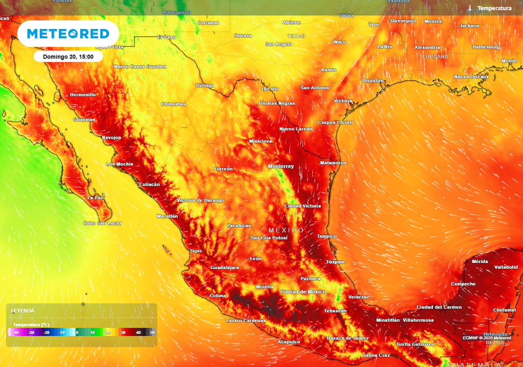 Pronóstico de temperaturas en grados Celsius