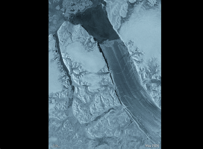 Lengua de hielo de Petermann abril-agosto de 2026. ESA