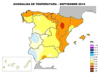 Septiembre 2014, muy húmedo y muy cálido