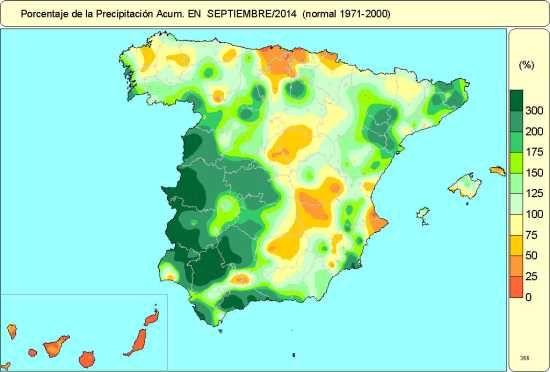 Precipitación septiembre 2014