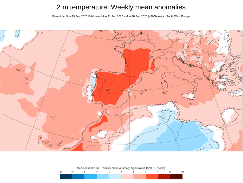 Ídem que el caso anterior pero para la semana del 21 al 27 de septiembre. ECMWF