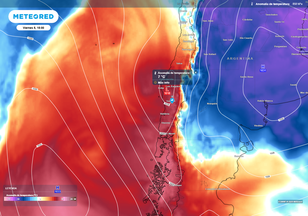 vaguada costera y anomalía de temperatura