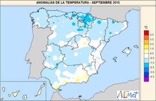 Septiembre de 2015, muy frío y normal en precipitaciones