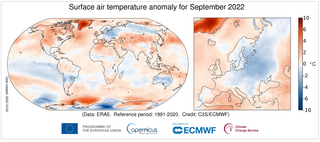 Septiembre de 2022 a nivel global: el cuarto septiembre más cálido