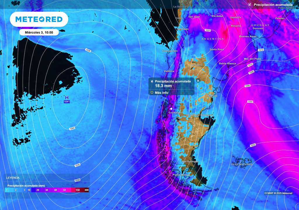 mapa de preciptación acumulada.