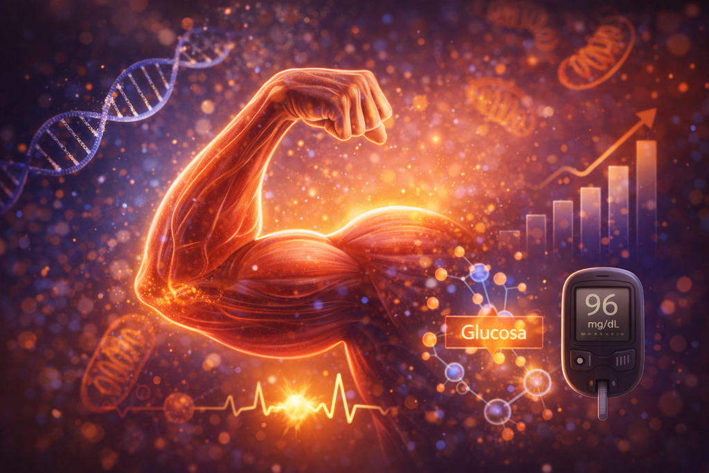 El músculo como órgano metabólico. Más allá de la fuerza, el tejido muscular cumple un rol clave en el control de la glucosa, el gasto energético y la prevención de enfermedades asociadas al envejecimiento.