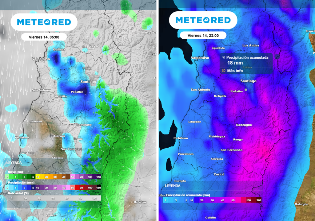 mapas de precipitaciones/acumulados Este viernes será una jornada más activa en términos de precipitaciones. Se podrían acumular hasta 20 mm durante la jornada.