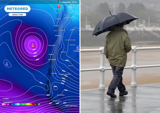 "Ser&aacute; una lluvia salpicada": baja segregada y sistemas frontales dejar&aacute;n entre 4 y 20 mm acumulados esta semana en Chile