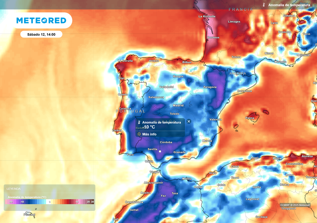 Mapa de anomalías de temperatura Mapa de anomalías de temperatura